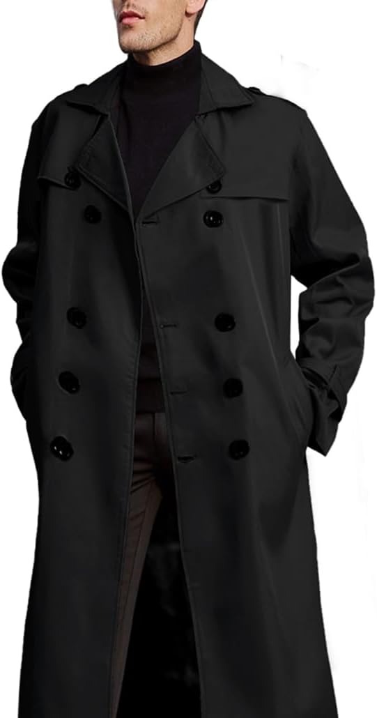 Men's Trench Coat - Long Jacket Overcoat-Oversized Casual Windbreaker - Image 2