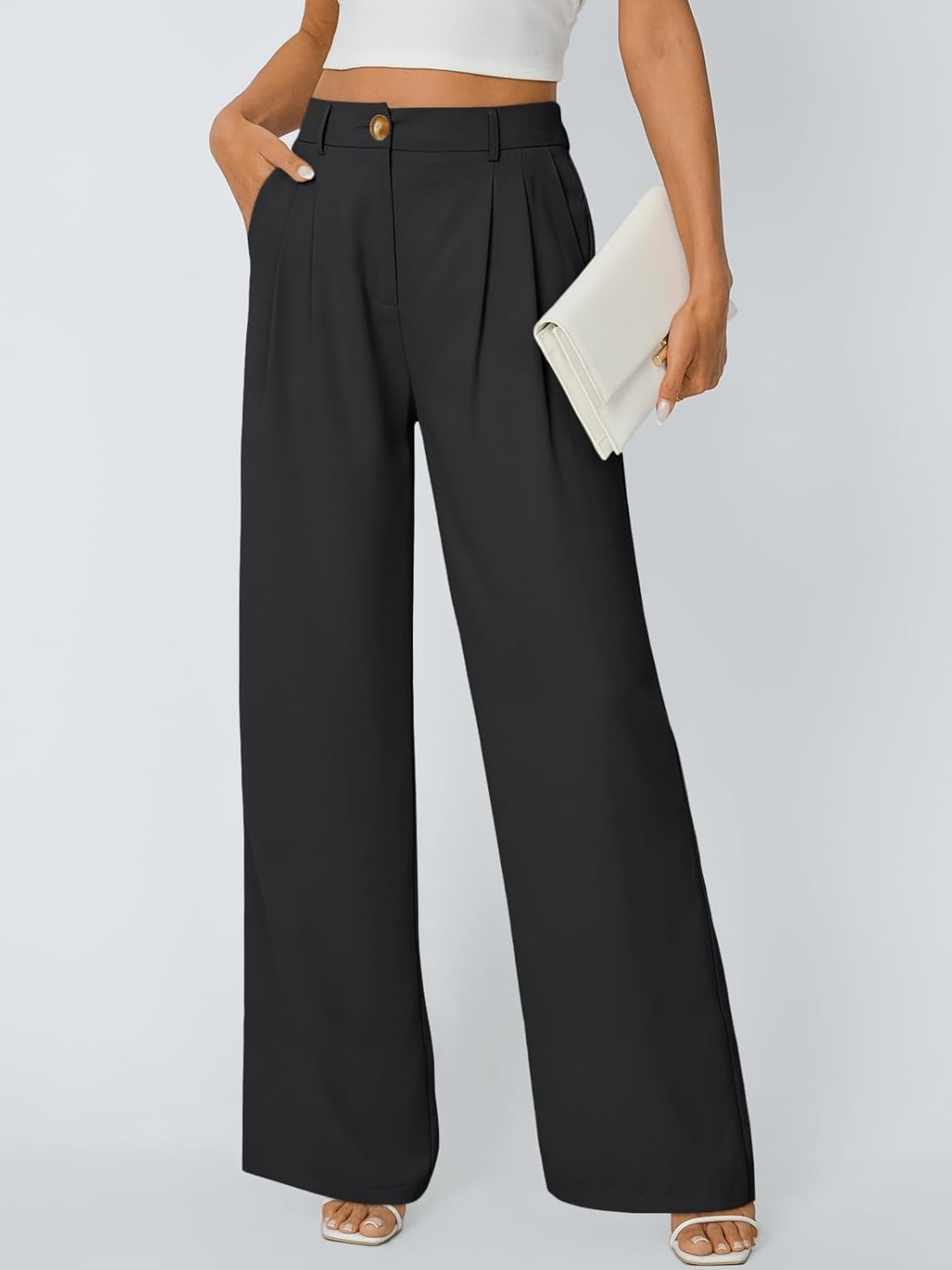 Womens Wide Leg Dress Pants Business Casual Work Outfits - Image 2
