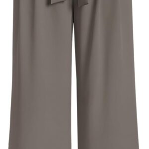 Wide Leg Dress Pants Women's Paperbag High Waisted Business Casual Trousers with Removable Belt