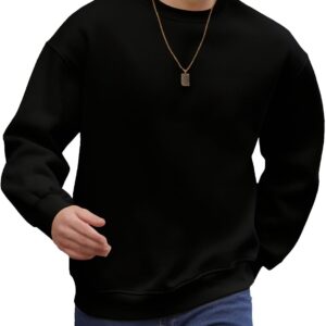 Men's Crewneck Sweatshirt Plain Sweatshirts Athletic Workout Sweat Shirts Soft Long Sleeve Pullover Shirt