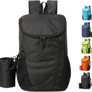 Portable Foldable Backpack Folding Mountaineering Bag, Ultralight Outdoor Cycling Rucksack, Travel Hiking Knapsack (Black)