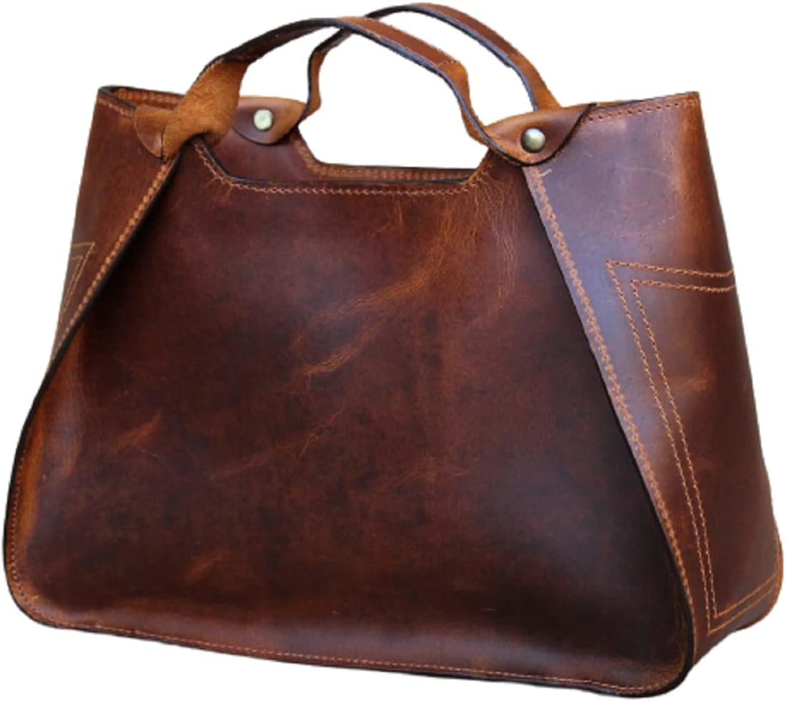 Genuine Full Grain Leather Shoulder Tote Bag for Women