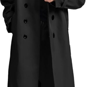 Men's Trench Coat - Long Jacket Overcoat-Oversized Casual Windbreaker