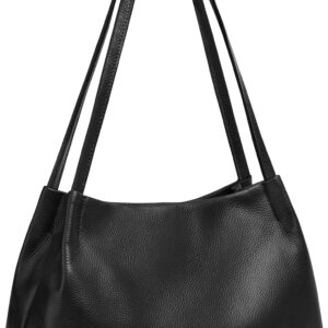 Leather Purses and Handbags for Women, Soft Genuine Leather Shoulder  Bags with Top Magnetic Snap Closure