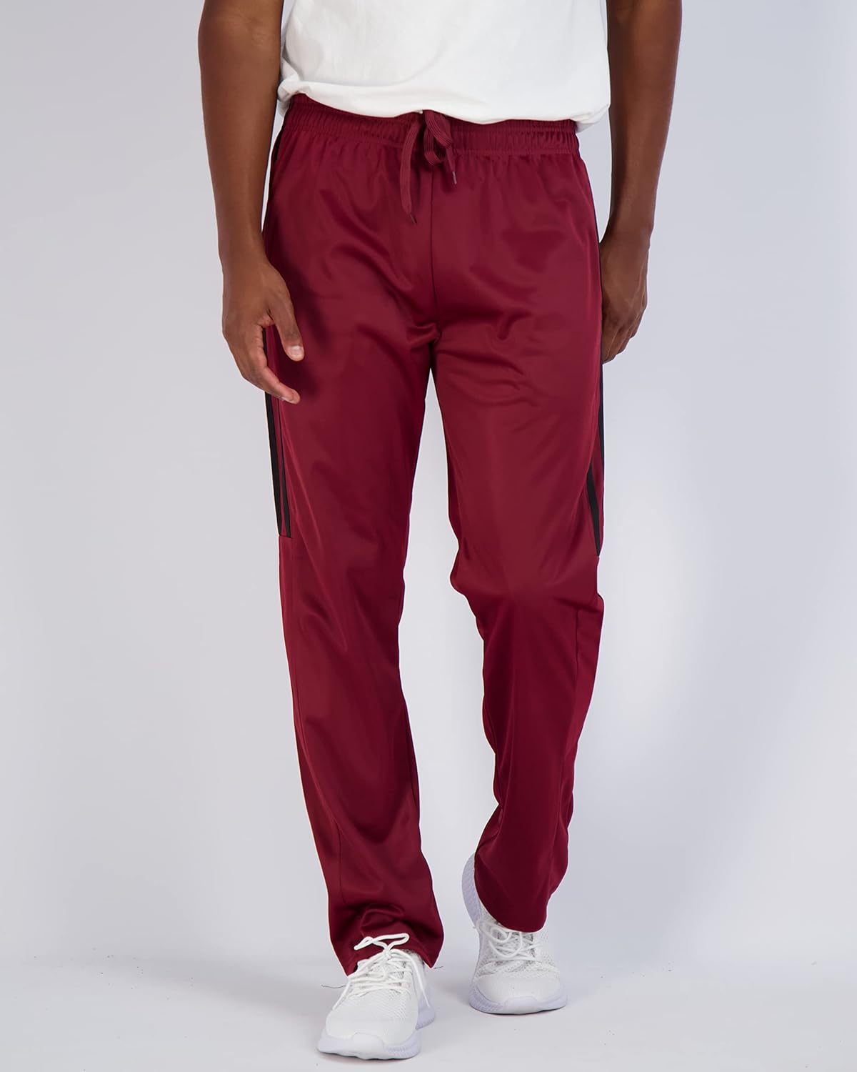 3 Pack: Men's Active Athletic Casual Tricot Open Bottom Sweatpants with Pockets (Available in Big & Tall) - Image 2