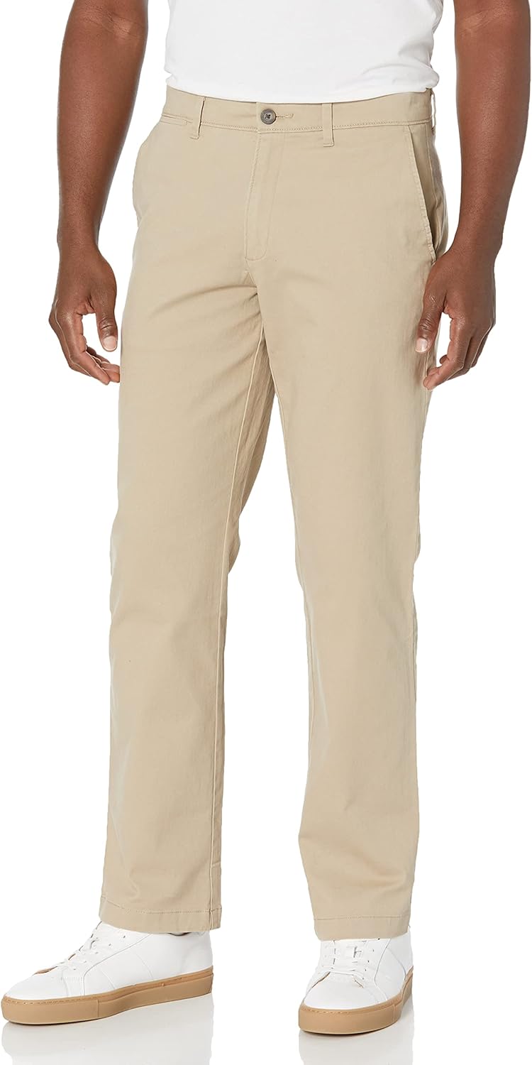 Mens Straight-Fit Casual Stretch Chino Pants