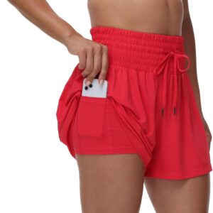 Flowy Athletic Shorts for Women Gym Workout Running Lounge Pants High Waist with Pocket Cute Clothes Summer Outfits