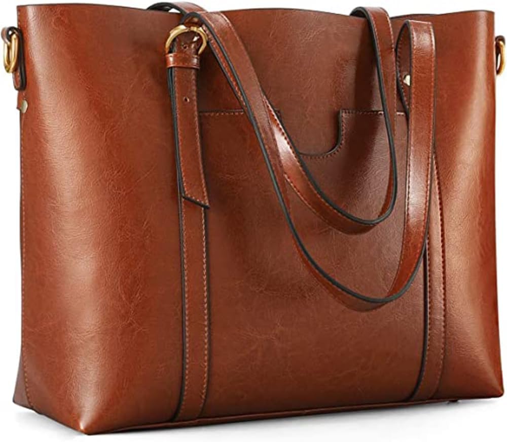 Genuine Leather Women Tote Bag Soft Handbags Vintage Shoulder Purses Fashion Top Handle Bag Large Capacity