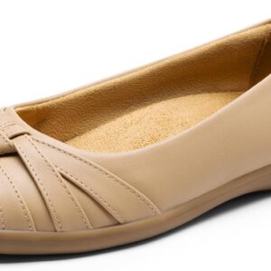 Women’s Ballet Flats, Comfortable Round Toe Slip on Dressy Work Office Shoes with Arch Support