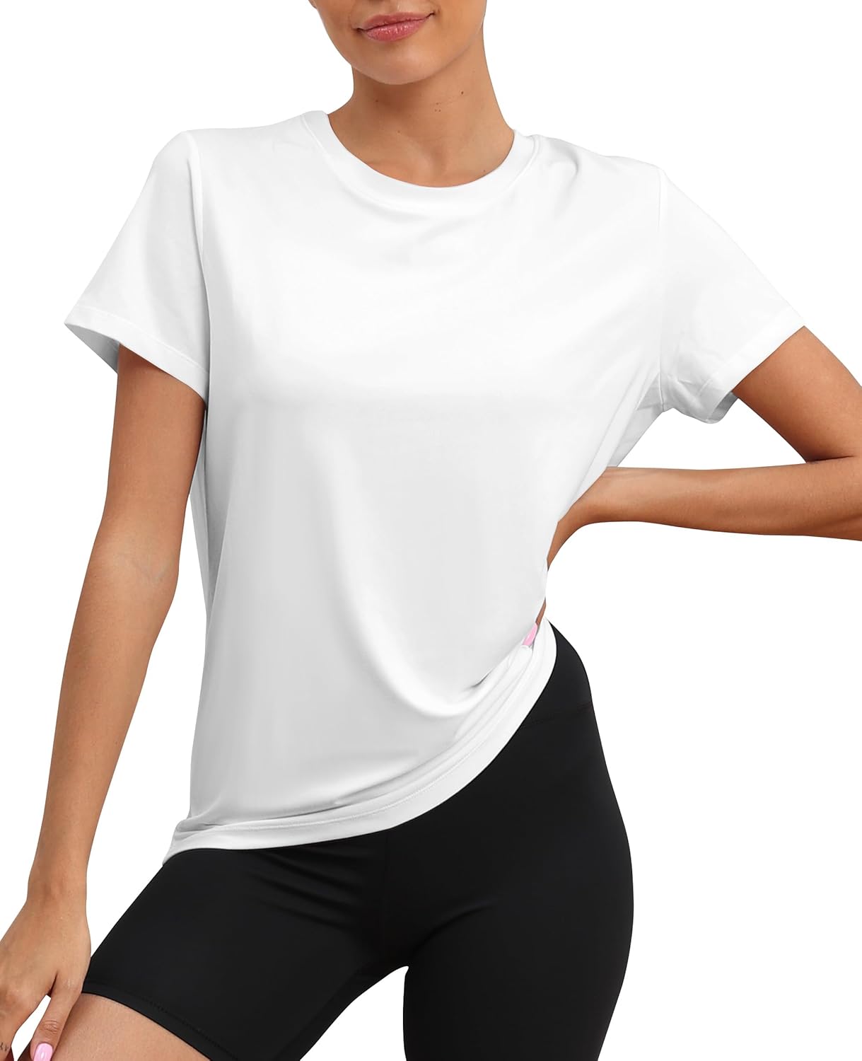 Workout Tops for Women UPF50+ Breathable Loose Fit Yoga T Shirts Short Sleeve Running Gym Athletic Tee Top
