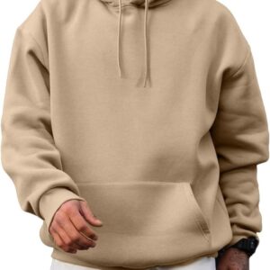 Mens Casual Cotton Hooded Collar Drawstring Hoodies Pullover Sweatshirts Casual Long Sleeve Shirts
