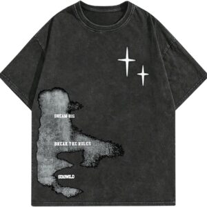 men Letter Graphic Drop Shoulder T Shirts Casual Round Neck Tee Top