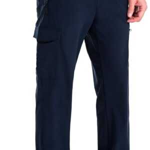 Men's Elastic-Waist Travel Pant Stretchy Lightweight Pant Multi-Pockets Quick Dry Breathable
