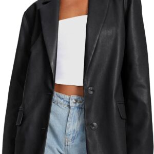 Womens Leather Jackets Going Out Outfits Faux Bomber Winter Coat Fall Fashion Clothes 2024