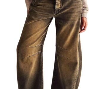 Barrel Jeans Women Baggy Boyfriend Jeans for Women y2k Cargo Jeans Wide Leg High Waist Midrise Button Fly 2024 Fall