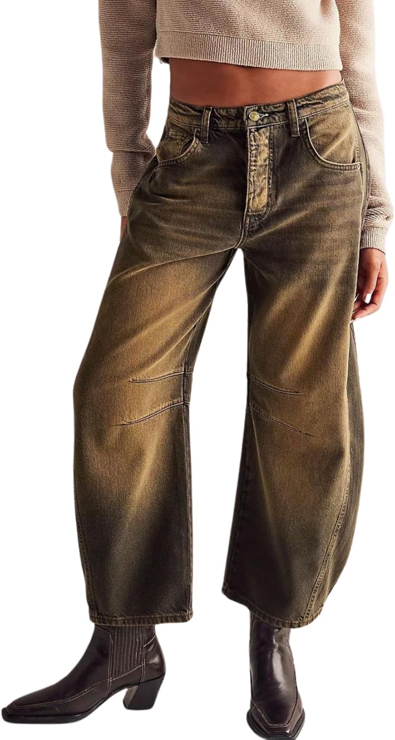 Barrel Jeans Women Baggy Boyfriend Jeans for Women y2k Cargo Jeans Wide Leg High Waist Midrise Button Fly 2024 Fall