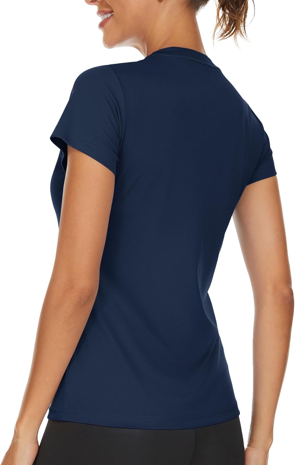 Workout Tops for Women UPF 50+ Sun Protection V-Neck T Shirts Short Sleeve Quick Dry Athletic Running Shirts - Image 2