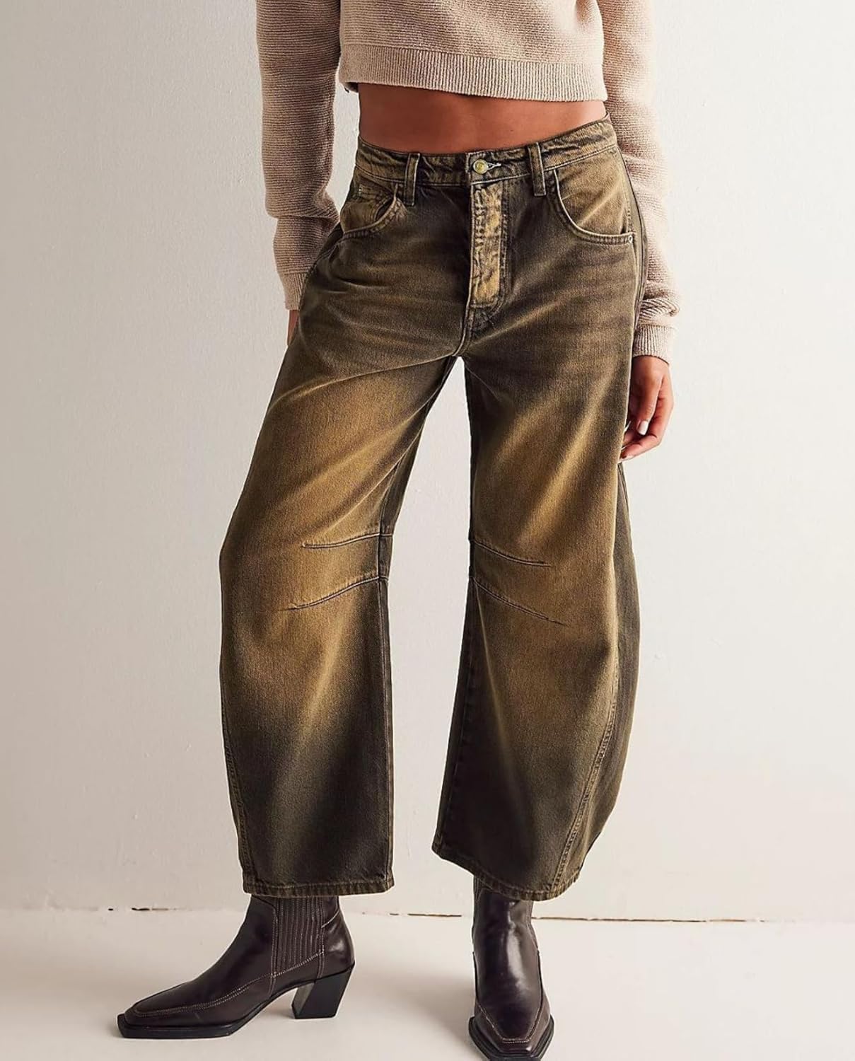 Barrel Jeans Women Baggy Boyfriend Jeans for Women y2k Cargo Jeans Wide Leg High Waist Midrise Button Fly 2024 Fall - Image 2