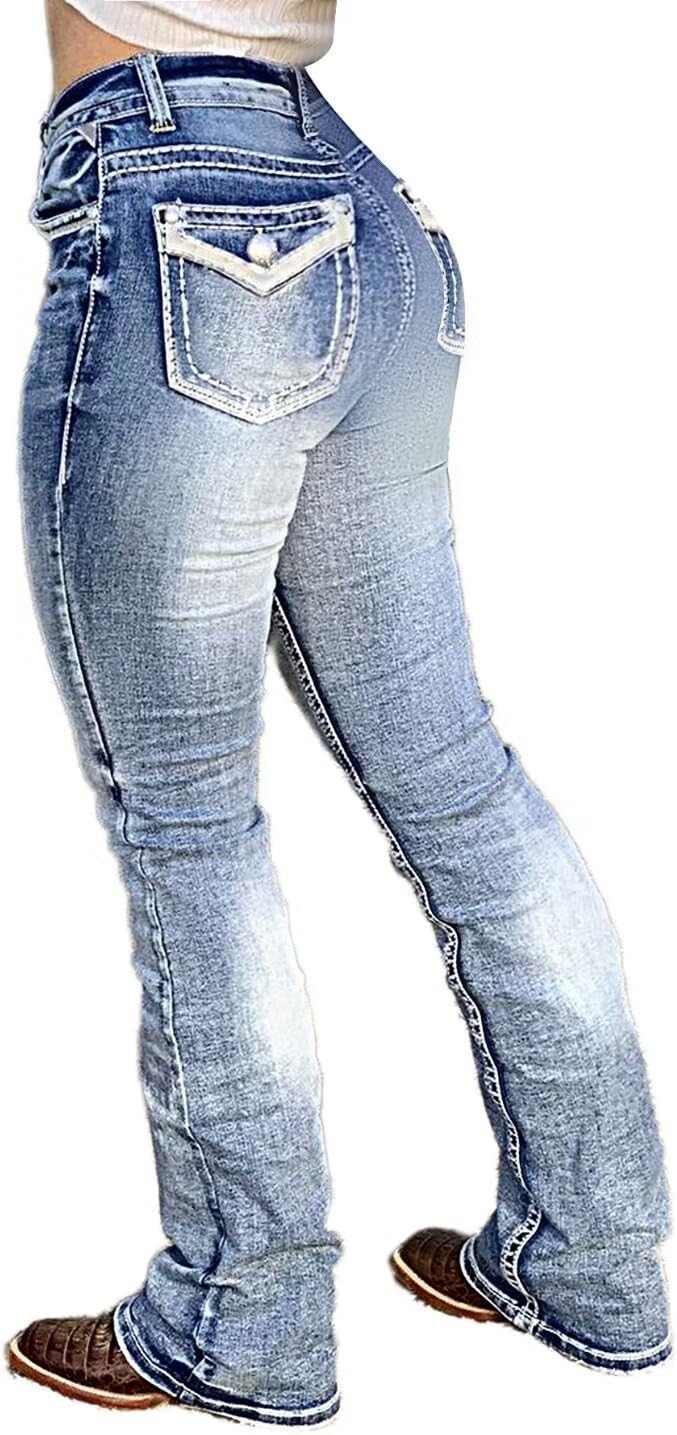 Boot Cut Jeans for Women Trendy Stretch Jeans Butt Lifting Jeans Tummy Control Jeans Denim Pants
