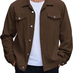 Men's Cotton Denim Jacket Lightweight Trucker Jackets Casual Washed Jean Jacket