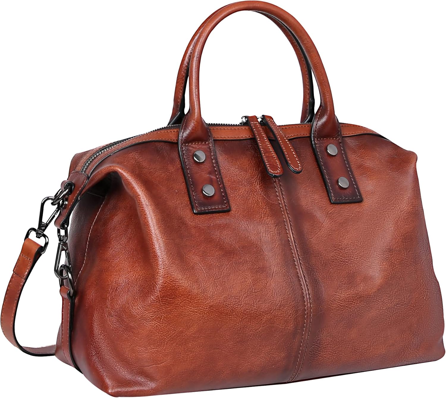 Genuine Leather Satchel Tote Bag Top Handle Handbag Designer Shoulder Bag Large Capacity Cross Body Bag