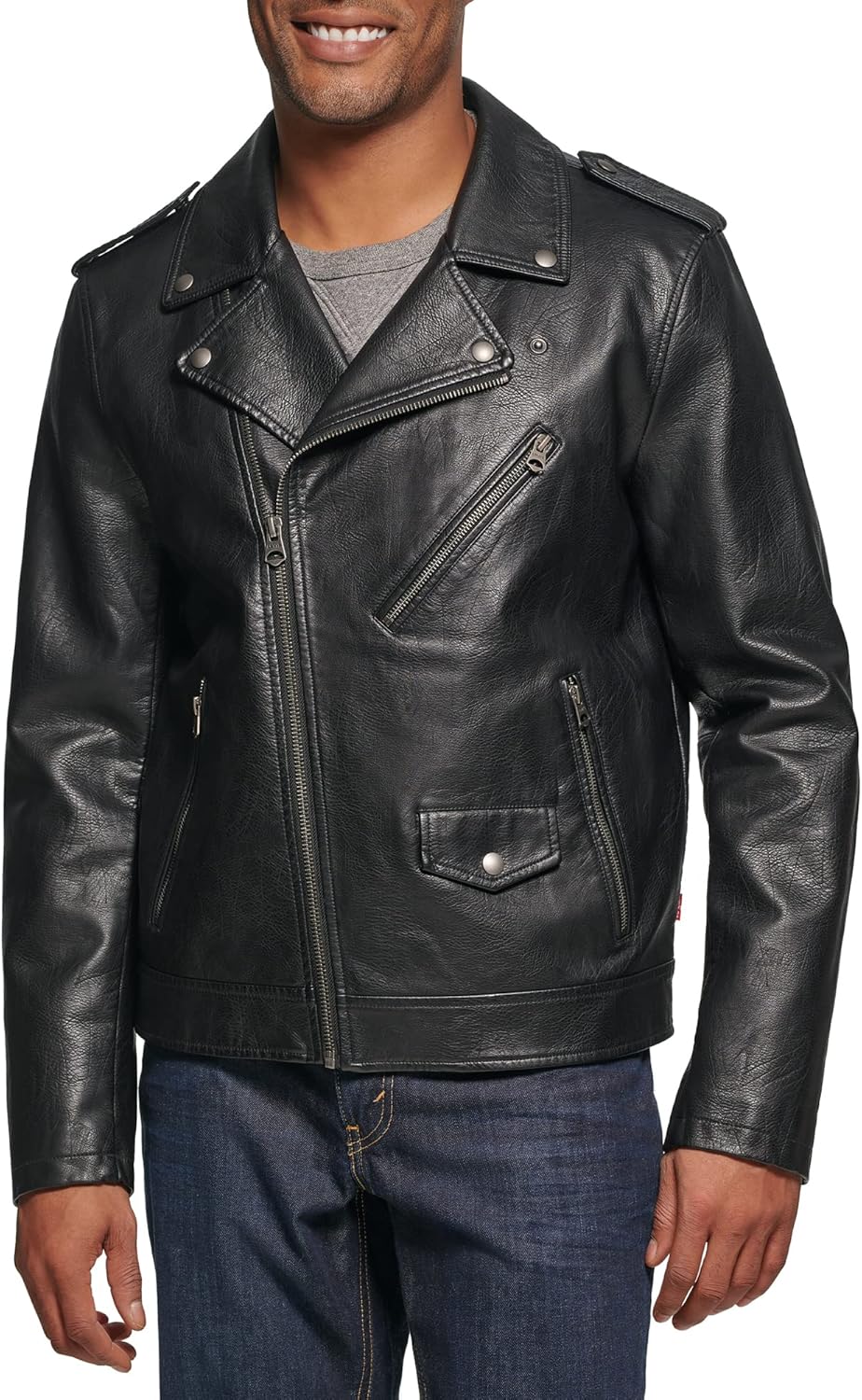 Men's Faux Leather Motorcycle Jacket