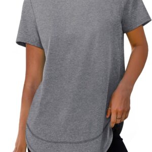 Womens Workout Tops Short Sleeve Shirts with Sun Protection Trendy Spring Summer Outfits S-3XL