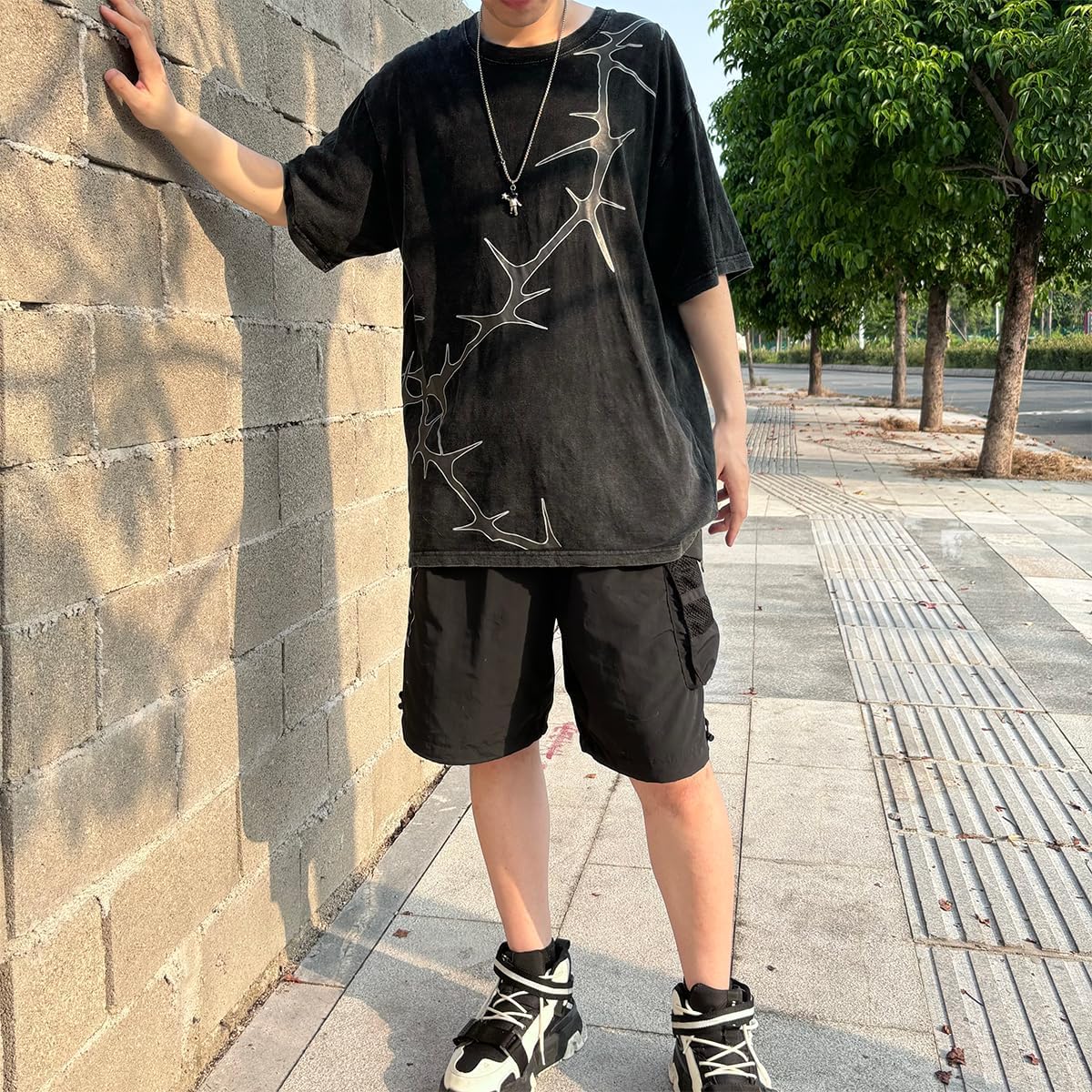 Y2K Graphic T-Shirts Vintage Oversized Tees Streetwear Casual Acid Washed Tops for Men Women - Image 2