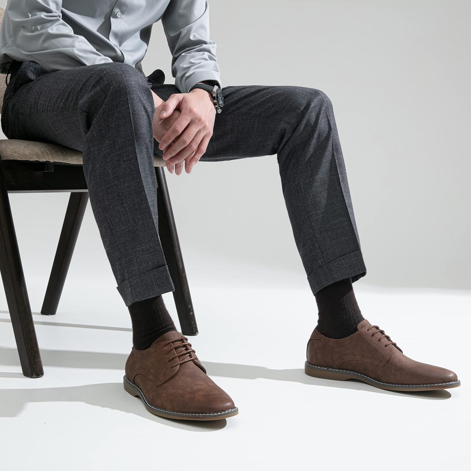 men Casual Dress Shoes Suede Business Classic Dress Shoes for Men - Image 2