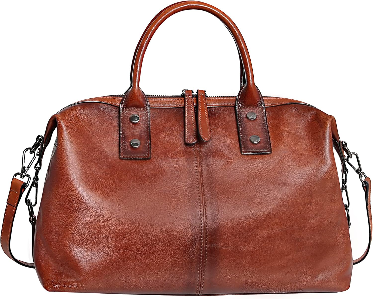 Genuine Leather Satchel Tote Bag Top Handle Handbag Designer Shoulder Bag Large Capacity Cross Body Bag - Image 2