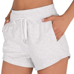 Women's Sweat Shorts with Pockets Cotton French Terry Drawstring Summer Workout Casual Lounge Shorts