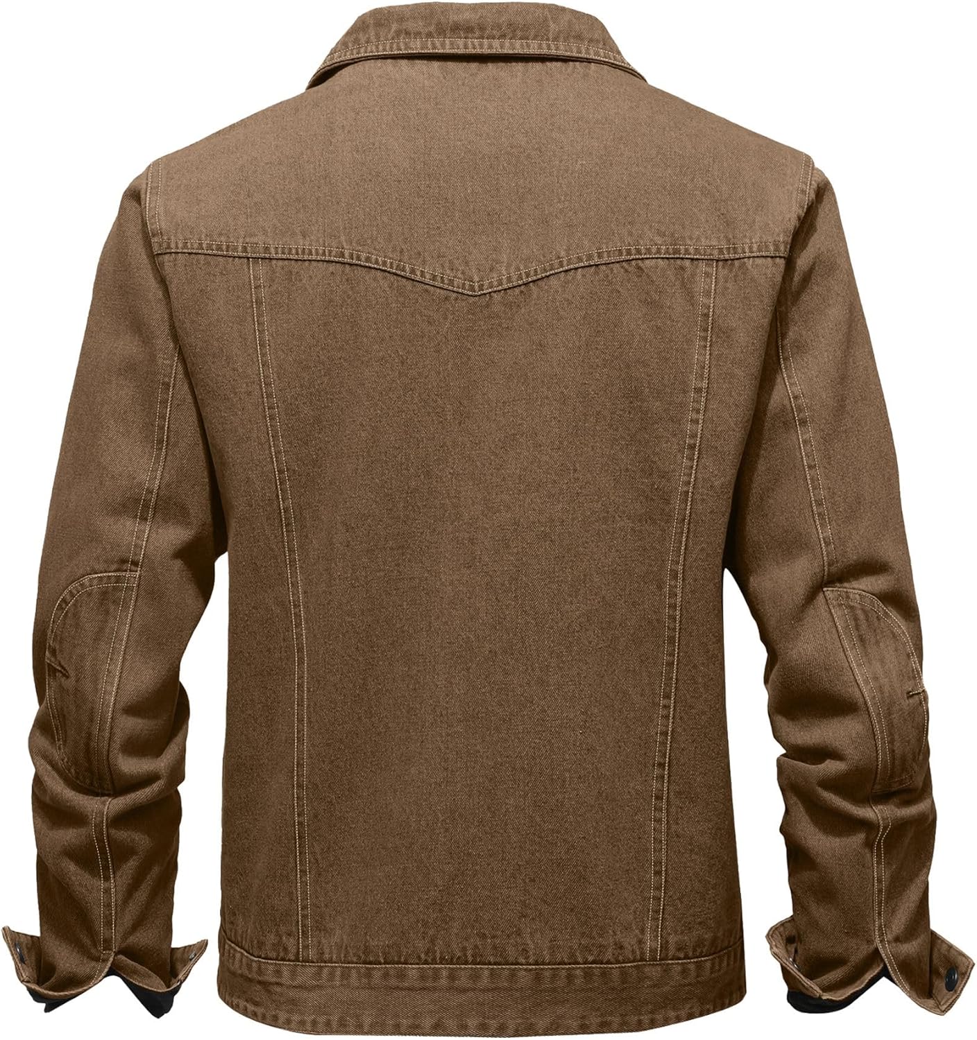 Men's Denim Jacket with Flannel Lined Jean Jackets for Winter Vintage Cowboy Cut Snap Closure Classic Heavy Duty - Image 2