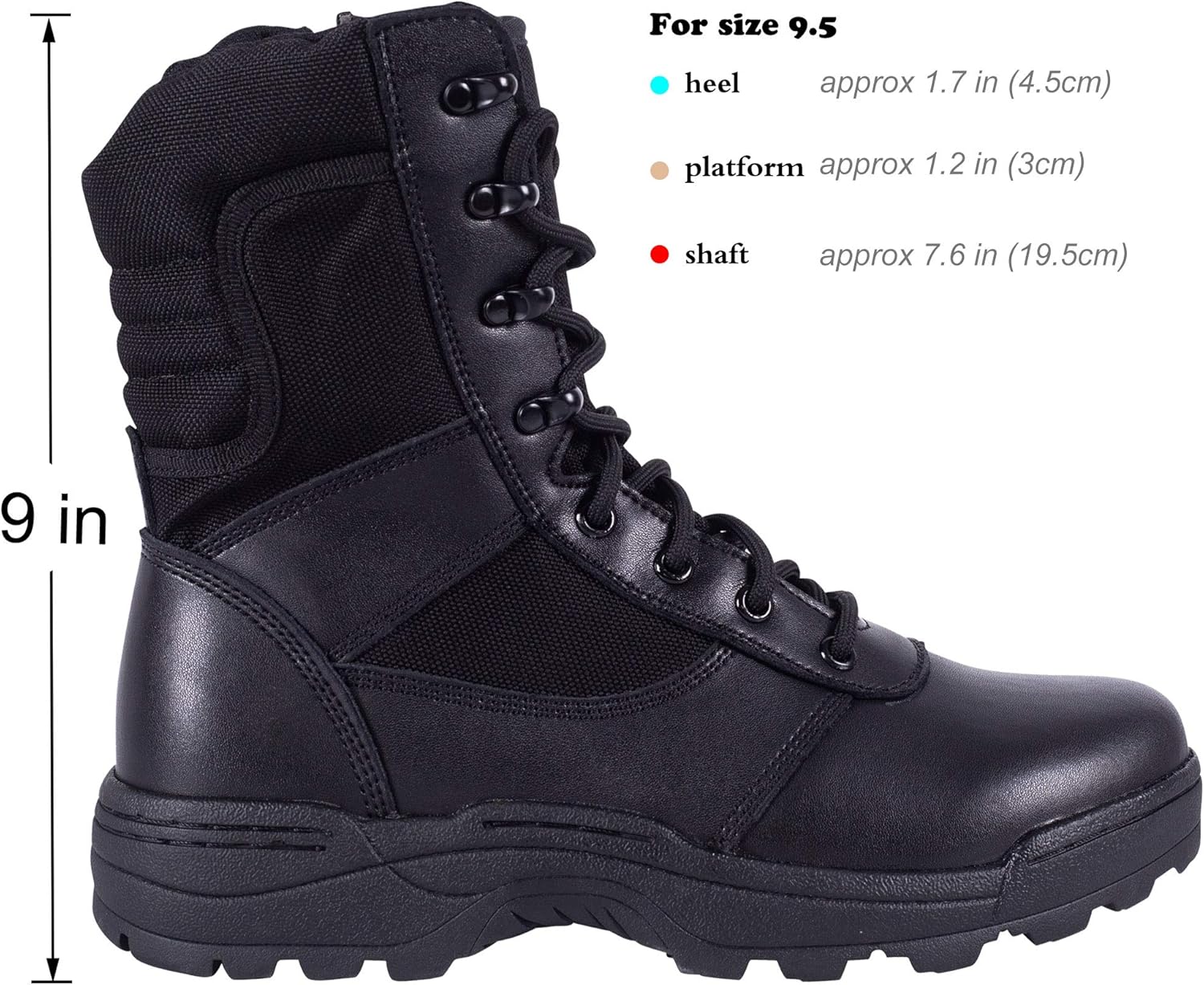 Men's Military Tactical Work Boots Side Zipper Jungle Army Combat Boots - Image 2
