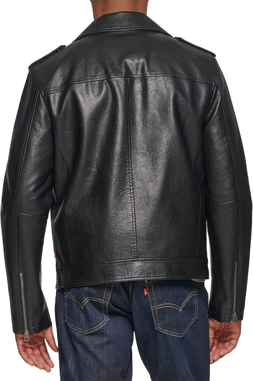 Men's Faux Leather Motorcycle Jacket - Image 2