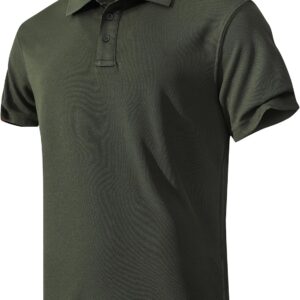 men Quick-Dry Shirts Short Sve Performance for Golf Tennis Daily Casual Collared T-Shirt