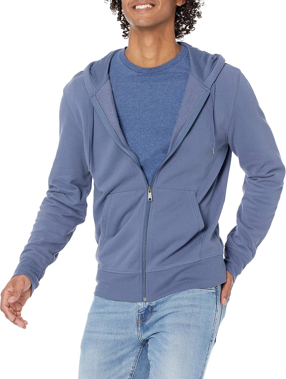 Men's Lightweight French Terry Full-Zip Hoodie with Comfortable Fit