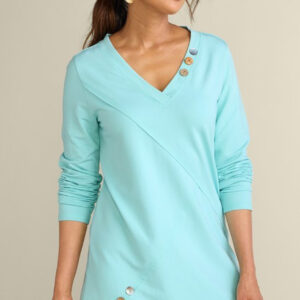 Dove French Terry Asymmetrical Tunic