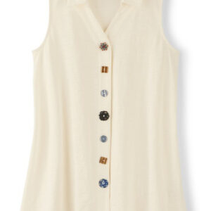 Danielle Button Sleeveless Tunic