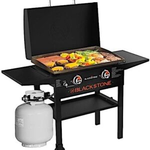Blackstone 1883 Gas Hood & Side Shelves Heavy Duty Flat Top Griddle Grill Station for Kitchen, Camping, Outdoor, Tailgating, Countertop 28 inch Black