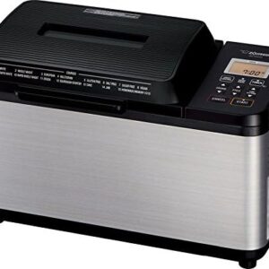 ZOJI BB-PDC20BA Home Bakery Virtuoso Plus Breadmaker, 2 lb. loaf of bread, Stainless Steel / Black