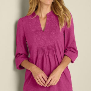 Mikaela Embroidered 3/4 Sleeve Tunic