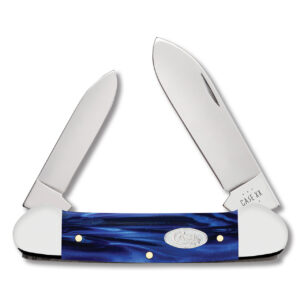 Case XX Knives Canoe Pocket Knife 3.63in Plain Edge Kirinite Blue Pearl