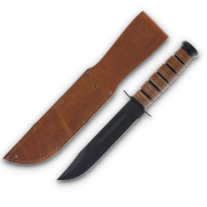 KA-BAR Army Fighting Knife (Plain Edge with Leather Sheath)