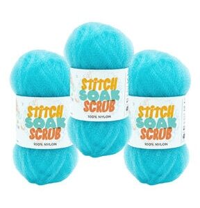 Lion Brand Stitch Soak Scrub 92yds Worsted Nylon Yarn 3 Bundle