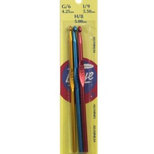 Boye Starter Aluminum Crochet Hook Set Size G, H, I