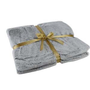 Northlight Ash Gray Plush Rectangular Throw Blanket 55 x 62