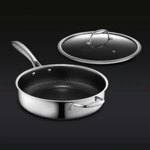 Hybrid Deep Sauté Pan with Lid, 3.3-Qt