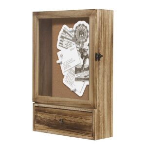 16.5 x 11 Wood Shadow Box With Drawer by Place & Time