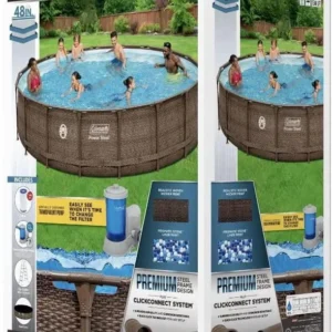 Coleman 18 x 48 Power Steel Frame Above Ground Swimming Pool Set