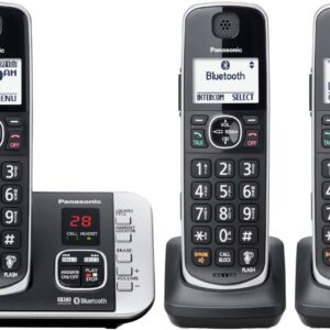 Panasonic KX-TGE633M DECT 6.0 Digital Technology Expandable 3 Handset Cordless Phone with Answering Machine (Renewed)